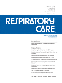 Revue de presse respiratoire: Respiratory Care Mars 2014